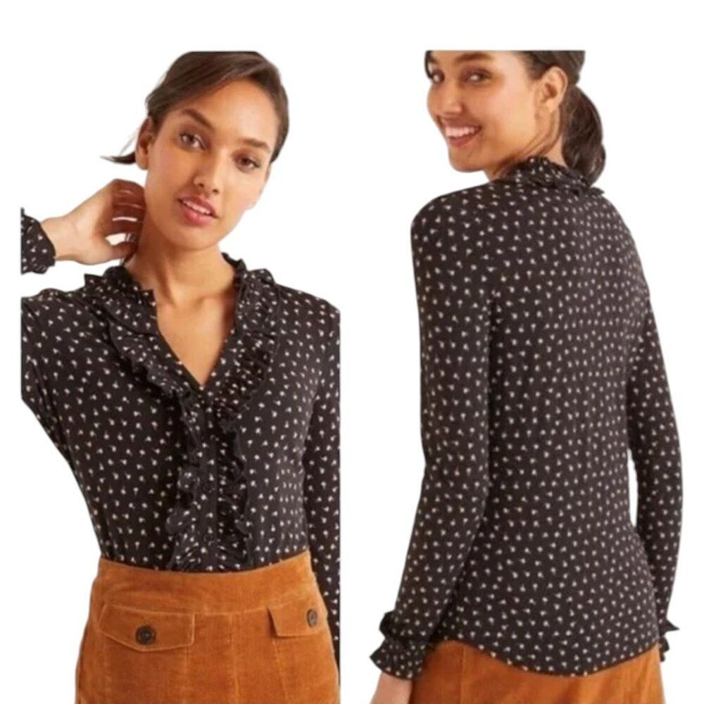 Boden Alberta Ruffle button down top Size US 12